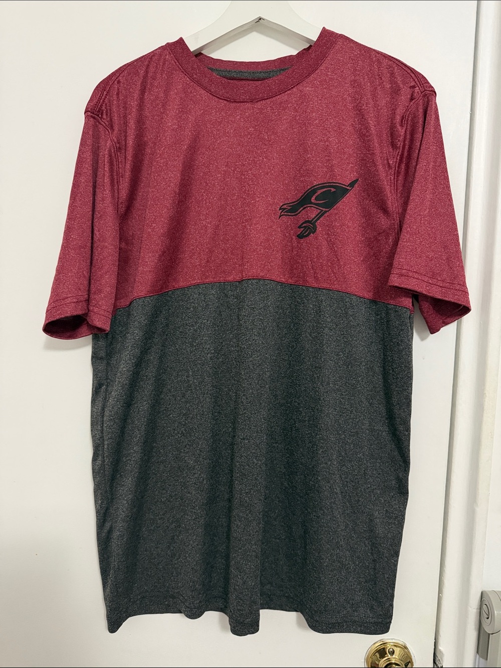 NBA Men's Two-Tone Crew Tee - Maroon and Charcoal